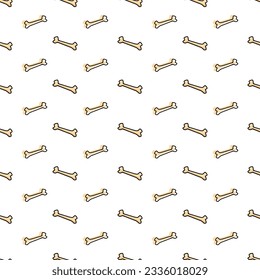 Festive pattern with yellow skeleton bones. The illustration was created for decoration, printing, packaging, interior details, wallpapers