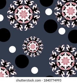 Festive patterned background in crema purple and pink tones