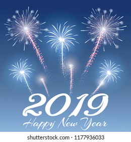 Festive patterned fireworks bursting in various forms, sparkling pictograms set against a black background Abstract. New Year and birthdays. Vector illustration