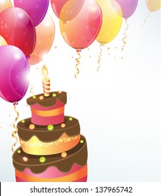 festive pie with balloons