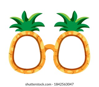 Festive pineapple glasses mask isolated on white background