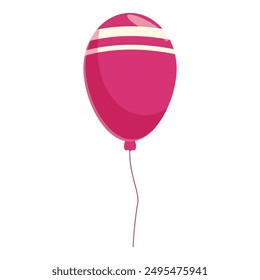 Festive pink balloon with white stripes is floating, adding a touch of whimsy and celebration to any party or event