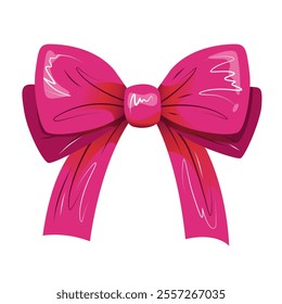 Festive pink decorative ribbon bow