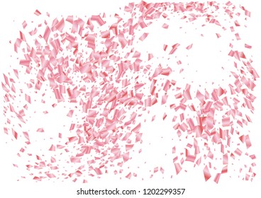 Festive pink rectangle confetti background. Abstract frame confetti texture for holiday, postcard, poster, website, carnival, birthday, children's parties. Cover confetti mock-up. Wedding card layout