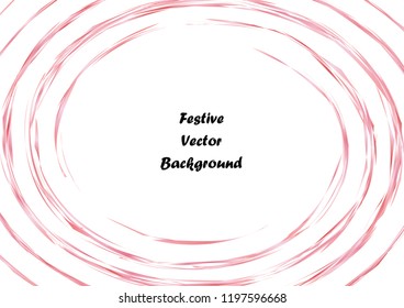 Festive pink round line background. Abstract twisted frame linen texture for holiday, postcard, poster, website, carnival, birthday, children's party. Spiral line cover mock-up. Wedding card layout