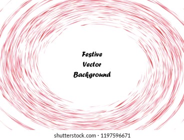 Festive pink round line background. Abstract twisted frame linen texture for holiday, postcard, poster, website, carnival, birthday, children's party. Spiral line cover mock-up. Wedding card layout