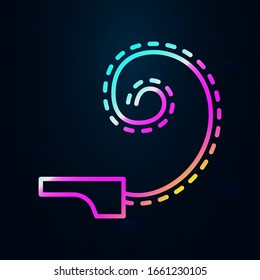 festliche Pfeife im nolanischen Stil Symbol. Einfache dünne Linie, Vektorillustration der Geburtstagssymbole für i und ux, Website oder mobile Anwendungen