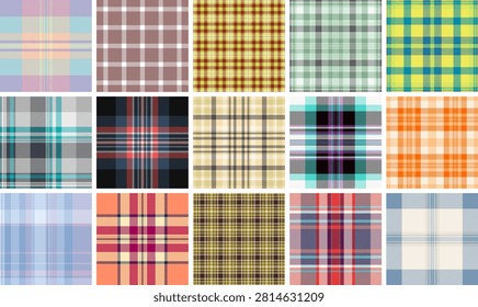 Festive plaid bundle built for product mockups. Holiday tartan backgrounds enhance presentation. Vector clarity supports realism.