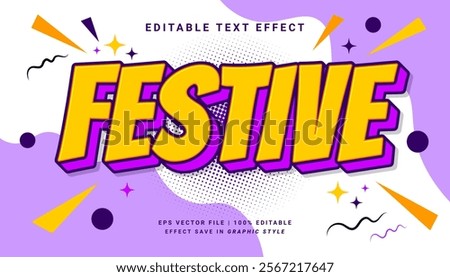 Festive pop art text effect. Retro vintage editable text effect style