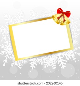festive postal with campanellis,  vector  illustration