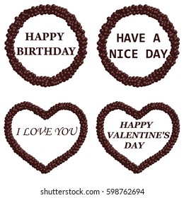 A festive poster with chocolate balls. Flat design, vector illustration, vector.