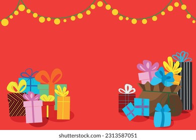 A festive poster for Christmas. A banner for the site. New Year and gifts.