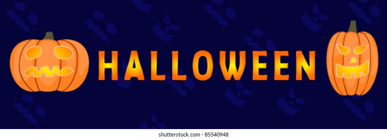 Festive poster with pumpkins for Halloween