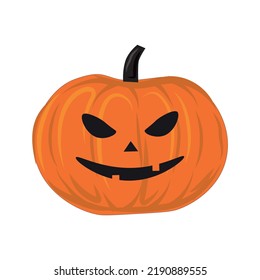 Festive pumpkin for halloween on a white background - Vector illustration