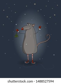 Festive rats - a symbol of the new year 2020