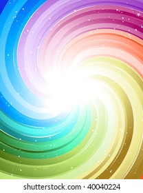 Festive rays with many stars. Vector illustration.
