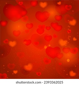 festive red background with hearts for congratulations