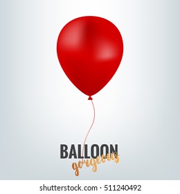 Festive red balloon. Realistic holidays balloons in a set