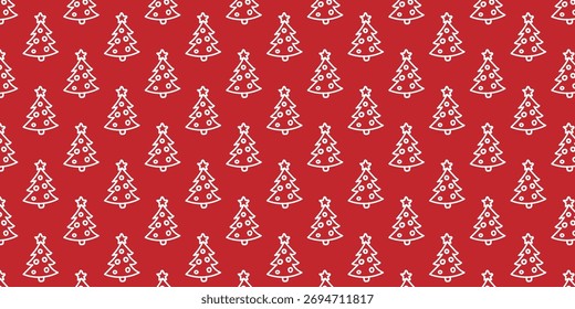Diseño de patrón de árbol de Navidad rojo festivo para decoraciones y celebraciones de Festiva Textil de repetición sin costuras