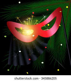 festive red half mask