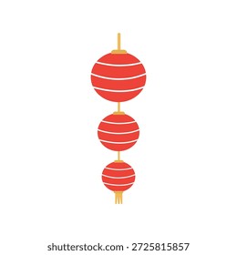 Festive Red Lanterns for Lunar New Year Decoration. Decorative Red Lantern Illustration. Chinese New Year Lantern Design
