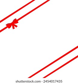 Festive red ribbons and a bow for gifts. The festive concept