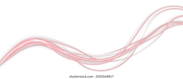 Festive red stripe on white background. red curl twirl for the holidays. red colored curve rope. Vector png twirl, line, curve, rope, stripe design element.	