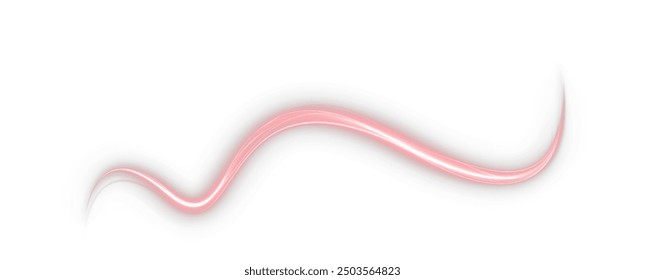 Festive red stripe on white background. red curl twirl for the holidays. red colored curve rope. Vector png twirl, line, curve, rope, stripe design element.	