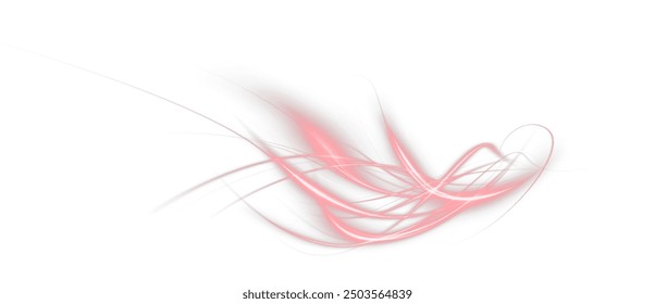 Festive red stripe on white background. red curl twirl for the holidays. red colored curve rope. Vector png twirl, line, curve, rope, stripe design element.	