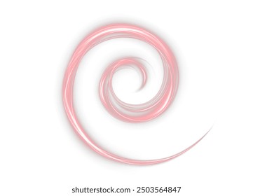 Festlicher roter Streifen auf weißem Hintergrund. roter Lockenwirbel für den Urlaub. rot gefärbtes Kurvenseil. Vektor png Drall, Linie, Kurve, Seil, Streifen Design Element.	