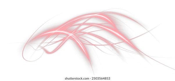Festive red stripe on white background. red curl twirl for the holidays. red colored curve rope. Vector png twirl, line, curve, rope, stripe design element.	