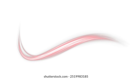 Festive red stripe on white background. red curl twirl for the holidays. red colored curve rope. Vector png twirl, line, curve, rope, stripe design element.	