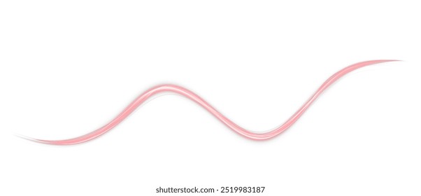 Festive red stripe on white background. red curl twirl for the holidays. red colored curve rope. Vector png twirl, line, curve, rope, stripe design element.	