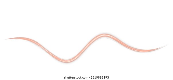 Festive red stripe on white background. red curl twirl for the holidays. red colored curve rope. Vector png twirl, line, curve, rope, stripe design element.	