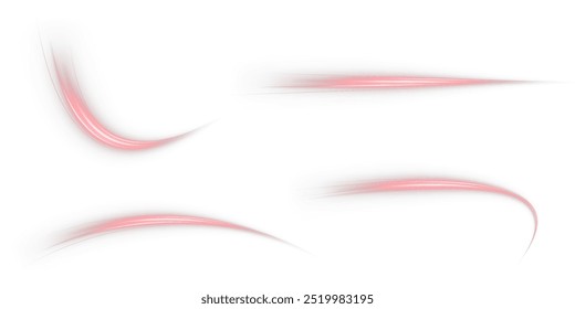 Festive red stripe on white background. red curl twirl for the holidays. red colored curve rope. Vector png twirl, line, curve, rope, stripe design element.	