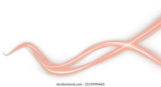 Festive red stripe on white background. red curl twirl for the holidays. orange colored curve rope. Vector png twirl orange, line, curve, rope, stripe design element.	
