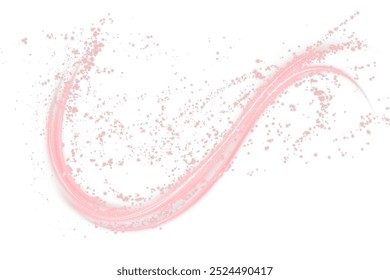 Festive red stripe on white background. red curl twirl for the holidays. red colored curve rope. Vector png twirl, line, curve, rope, stripe design element.