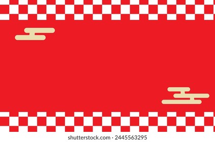 Fondo rojo y blanco festivo de patrón de cuadros rojos y neblina