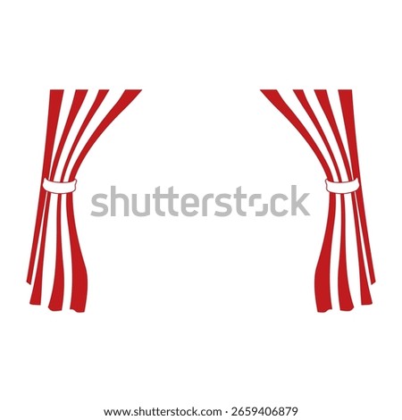 Festive Red and White Striped Stage Curtains