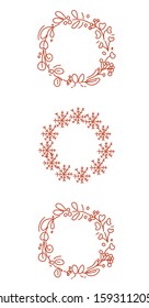 Festive red wreaths created from contour