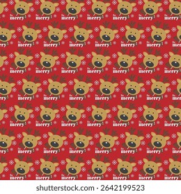 Festive Reindeer and Merry Christmas Pattern for Holiday Designs