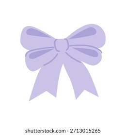Arco de cinta festiva para regalo y decoración de regalos. Corbata de nudo de Festiva de cinta, banda. Decoración para cumpleaños y caja de Navidades, elemento de diseño. Ilustración vectorial plana aislada sobre fondo blanco