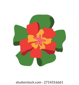 Festive ribbon bow vector illustration. Colorful bow decoration in floral shape isolated on white background. Holiday element for gift wrapping, Christmas celebration, Birthday party decor
