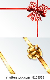 Festive ribbons and bows, vector illustration