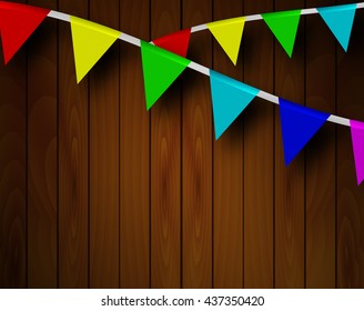 festive ribbons on a background of boards