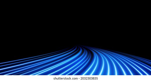  Calle festivo de líneas azules. La luz pedistal. Luminosas líneas azules de movimiento rápido. Para anuncios, juegos, postales, invitaciones. Vector aislado.