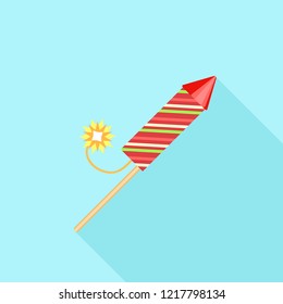 Festive rocket icon. Flat illustration of festive rocket vector icon for web design