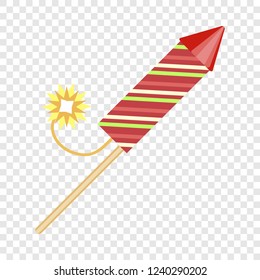 Festive rocket icon. Flat illustration of festive rocket vector icon for web design