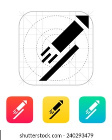 Festive rocket icon on white background. Vector illustration.