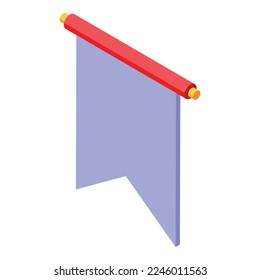 Icono de rollo festivo vector isométrico. Desplazamiento chino. Pantalla de papel